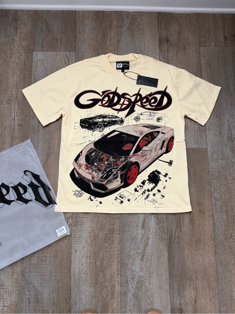 Goodspeed Cream Short-Sleeve Graphic Tee with Red Accents